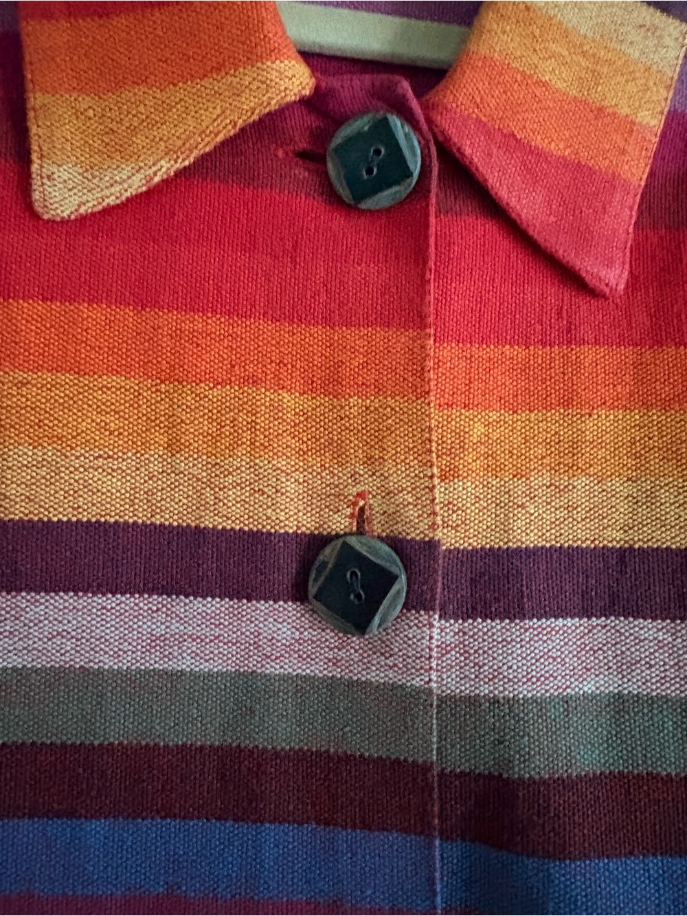 Colorful Striped Button-Up Jacket - Multi - Picture 2 of 5